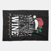 Hoogstwaarschijnlijk Drink Kerstmis de hele wijnfa Theedoek (Horizontaal)