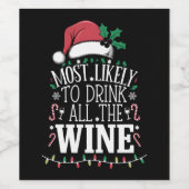 Hoogstwaarschijnlijk Drink Kerstmis de hele wijnfa Wijn Etiket (Enkel label)