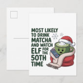 Hoogstwaarschijnlijk Drink Matcha en kijken Elf Xm Aankondigingskaart (Voorkant / Achterkant)