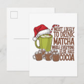 Hoogstwaarschijnlijk Drink Matcha en kijken Elf Xm Aankondigingskaart (Voorkant / Achterkant)