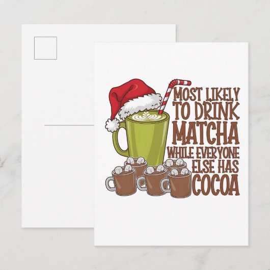 Hoogstwaarschijnlijk Drink Matcha en kijken Elf Xm Aankondigingskaart (Voorkant / Achterkant)