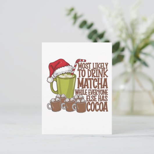 Hoogstwaarschijnlijk Drink Matcha en kijken Elf Xm Aankondigingskaart (Staand voorkant)