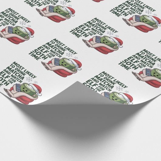 Hoogstwaarschijnlijk Drink Matcha en kijken Elf Xm Cadeaupapier (Hoek)