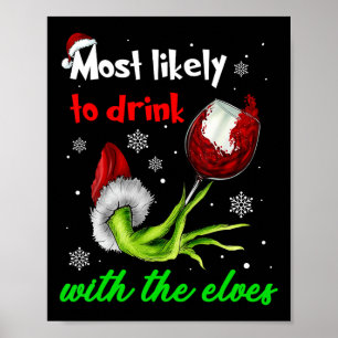 Hoogstwaarschijnlijk Drink met de Elves Christmas Poster