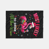 Hoogstwaarschijnlijk Drink op kerst flamingo vrouw Fleece Deken (Voorkant (Horizontaal))