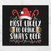 Hoogstwaarschijnlijk Drink Santa's Beer Christmas- Bier Etiket (Enkel label)