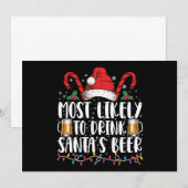Hoogstwaarschijnlijk Drink Santa's Beer Christmas- Kaart (Voorkant / Achterkant)