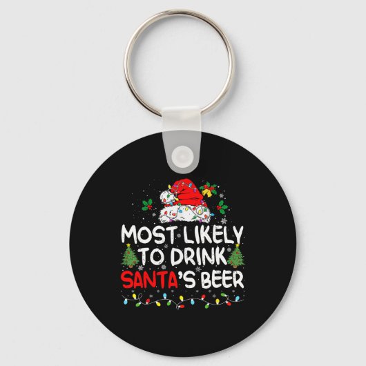 Hoogstwaarschijnlijk Drink Santa's Beer Matching K Sleutelhanger (Voorkant)