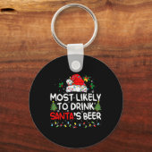 Hoogstwaarschijnlijk Drink Santa's Beer Matching K Sleutelhanger (Voorkant)