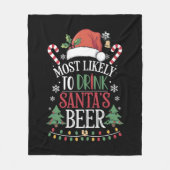 Hoogstwaarschijnlijk Drink Santa's Beer Matching X Fleece Deken (Voorkant)