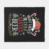 Hoogstwaarschijnlijk Drink Santa's Beer Matching X Fleece Deken (Voorkant (Horizontaal))