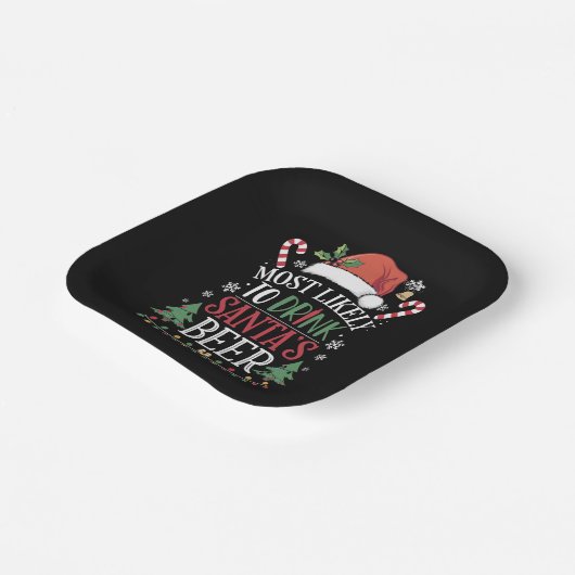 Hoogstwaarschijnlijk Drink Santa's Beer Matching X Papieren Bordje (Gebogen)