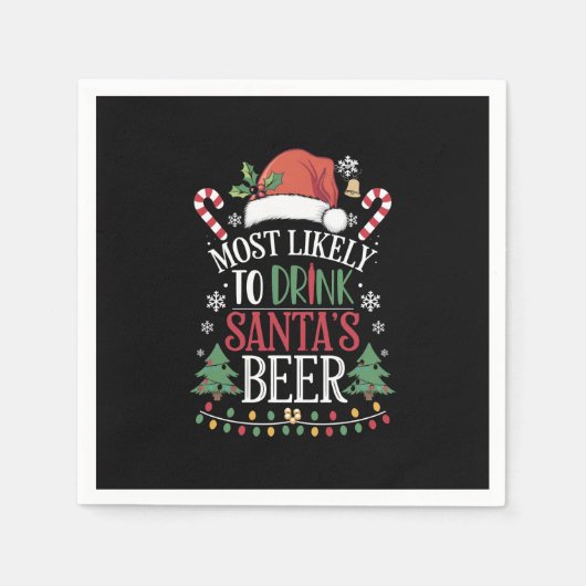 Hoogstwaarschijnlijk Drink Santa's Beer Matching X Servet (Voorkant)