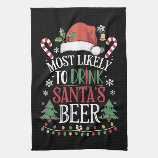 Hoogstwaarschijnlijk Drink Santa's Beer Matching X Theedoek (Verticaal)