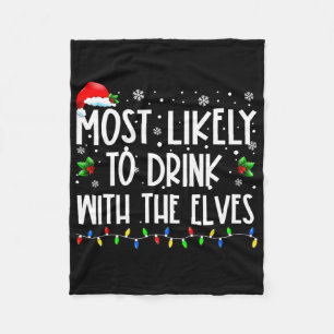 Hoogstwaarschijnlijk drinken met de elfen Elf drin Fleece Deken