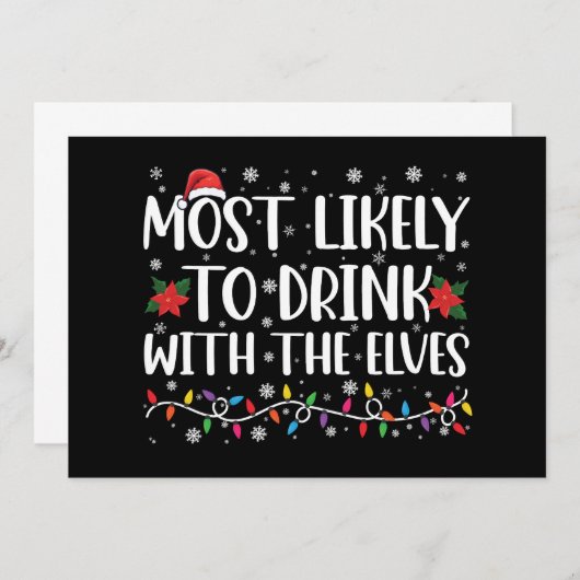 Hoogstwaarschijnlijk drinken met de elfen Elf drin Kaart (Voorkant / Achterkant)