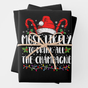 Hoogstwaarschijnlijk Drinkt Alle Champagne Xmas Dr Inpakpapier Vel
