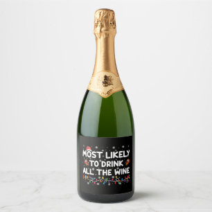 Hoogstwaarschijnlijk Drinkt Alle Wijn Familie Kers Sparkling Wijnetiket