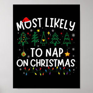 Hoogstwaarschijnlijk dutje op Kerstmis Santa Famil Poster