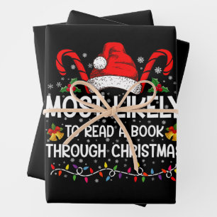 Hoogstwaarschijnlijk een boek lezen met Kerstmis Inpakpapier Vel