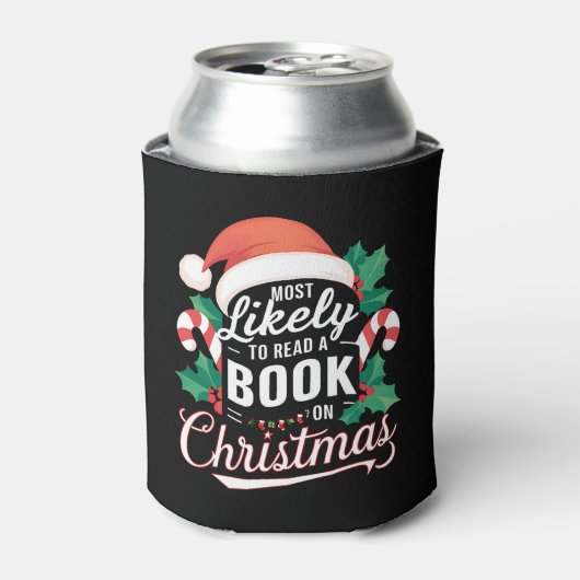 Hoogstwaarschijnlijk een boek lezen over Kerstmis Blikjeskoeler (Blikje Voorkant)