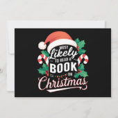 Hoogstwaarschijnlijk een boek lezen over Kerstmis Feestdagenkaart (Voorkant)