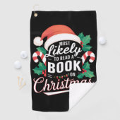 Hoogstwaarschijnlijk een boek lezen over Kerstmis Golfhanddoek (Insitu)