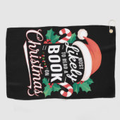 Hoogstwaarschijnlijk een boek lezen over Kerstmis Golfhanddoek (Horizontaal)