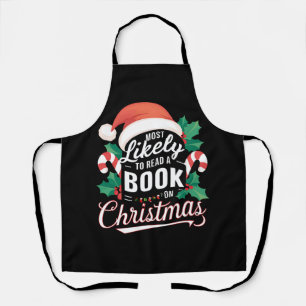 Hoogstwaarschijnlijk een boek lezen over Kerstmis Schort