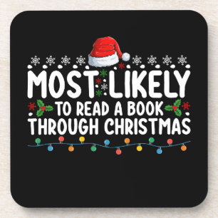 Hoogstwaarschijnlijk een boek lezen tot Kerstmis Bier Onderzetter