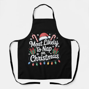 Hoogstwaarschijnlijk een dutje doen op kerst famil schort