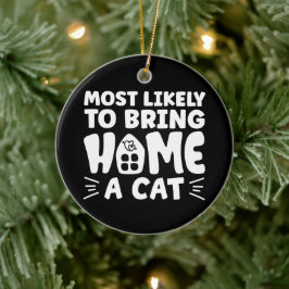 Hoogstwaarschijnlijk een kat mee naar huis brengen keramisch ornament