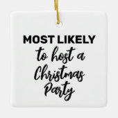 Hoogstwaarschijnlijk een kerstfeest organiseren keramisch ornament (Voorkant)