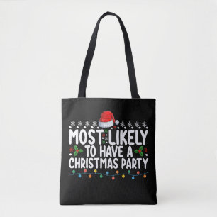 Hoogstwaarschijnlijk een kerstfeestfamilie tote bag