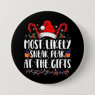 Hoogstwaarschijnlijk een kijkje nemen bij de kerst ronde button 7,6 cm