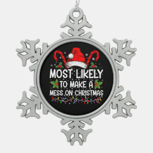 Hoogstwaarschijnlijk een rommeltje maken met Kerst Tin Sneeuwvlok Ornament