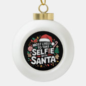 Hoogstwaarschijnlijk een selfie maken met de kerst keramische bal ornament (Voorkant)