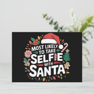 Hoogstwaarschijnlijk een selfie maken met kerstman feestdagenkaart
