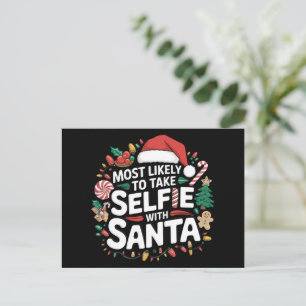 Hoogstwaarschijnlijk een selfie maken met kerstman feestdagenkaart