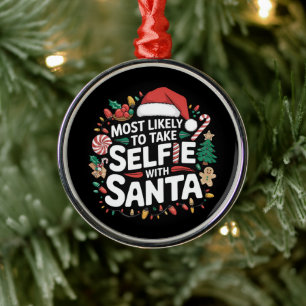Hoogstwaarschijnlijk een selfie maken met kerstman metalen ornament