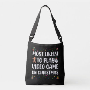 Hoogstwaarschijnlijk een videospel spelen op kerst crossbody tas