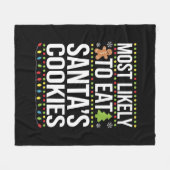 Hoogstwaarschijnlijk eet je kerstkoekjes Xmas Fleece Deken (Voorkant (Horizontaal))