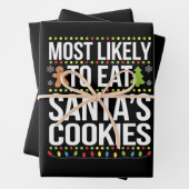 Hoogstwaarschijnlijk eet je kerstkoekjes Xmas Inpakpapier Vel (In situ)