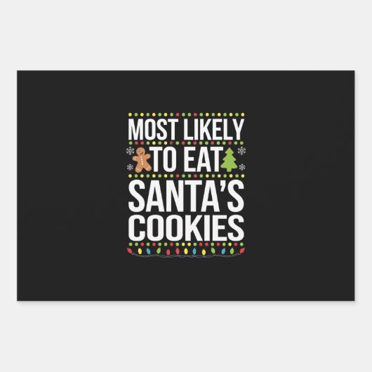 Hoogstwaarschijnlijk eet je kerstkoekjes Xmas Inpakpapier Vel (Voorkant)