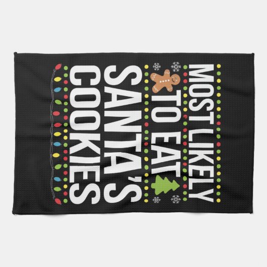 Hoogstwaarschijnlijk eet je kerstkoekjes Xmas Theedoek (Horizontaal)