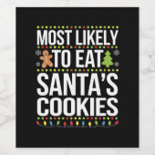 Hoogstwaarschijnlijk eet je kerstkoekjes Xmas Wijn Etiket (Enkel label)