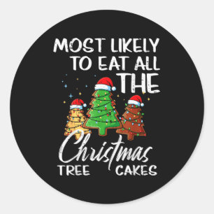 Hoogstwaarschijnlijk Eet Kerstboom Cakes Kerst Vro Ronde Sticker