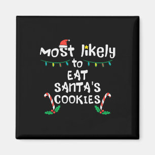 Hoogstwaarschijnlijk eet Santas Cookie Christmas f Magneet