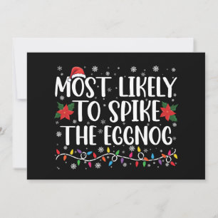 Hoogstwaarschijnlijk Eggnog Familie Kerstmis Spike Kaart