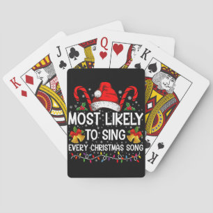 Hoogstwaarschijnlijk elke kerstliedje zingen Kerst Pokerkaarten
